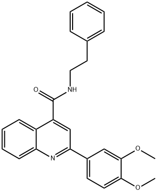 2-(3,4-dimethoxyphenyl)-N-(2-phenylethyl)quinoline-4-carboxamide Struktur