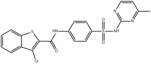 3-chloro-N-[4-[(4-methylpyrimidin-2-yl)sulfamoyl]phenyl]-1-benzothiophene-2-carboxamide Struktur