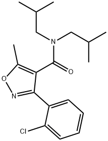 3-(2-chlorophenyl)-5-methyl-N,N-bis(2-methylpropyl)-1,2-oxazole-4-carboxamide Struktur