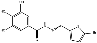 N-[(E)-(5-bromothiophen-2-yl)methylideneamino]-3,4,5-trihydroxybenzamide Struktur