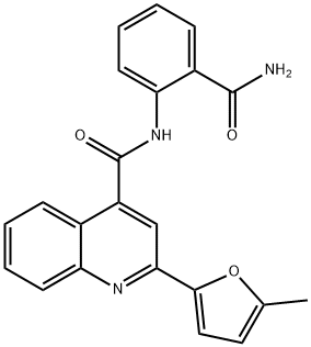 N-(2-carbamoylphenyl)-2-(5-methylfuran-2-yl)quinoline-4-carboxamide Struktur