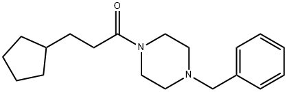 1-(4-benzylpiperazin-1-yl)-3-cyclopentylpropan-1-one Struktur