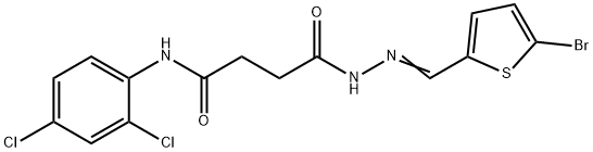 4-{2-[(5-bromo-2-thienyl)methylene]hydrazino}-N-(2,4-dichlorophenyl)-4-oxobutanamide Struktur