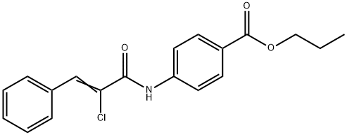 propyl 4-[(2-chloro-3-phenylacryloyl)amino]benzoate Struktur