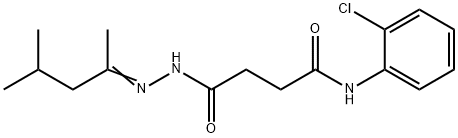 N-(2-chlorophenyl)-4-[2-(1,3-dimethylbutylidene)hydrazino]-4-oxobutanamide Struktur