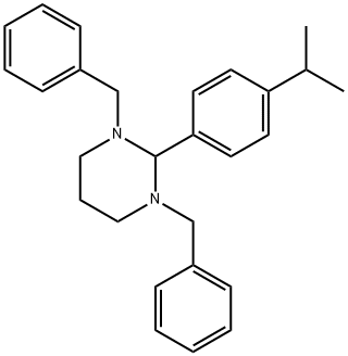 1,3-dibenzyl-2-[4-(propan-2-yl)phenyl]hexahydropyrimidine Struktur