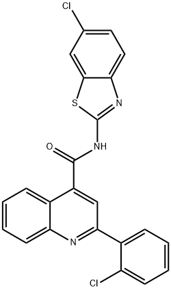 N-(6-chloro-1,3-benzothiazol-2-yl)-2-(2-chlorophenyl)quinoline-4-carboxamide Struktur