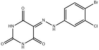 5-[(4-bromo-3-chlorophenyl)hydrazono]-2,4,6(1H,3H,5H)-pyrimidinetrione Struktur