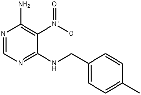 N4-(4-methylbenzyl)-5-nitropyrimidine-4,6-diamine Struktur