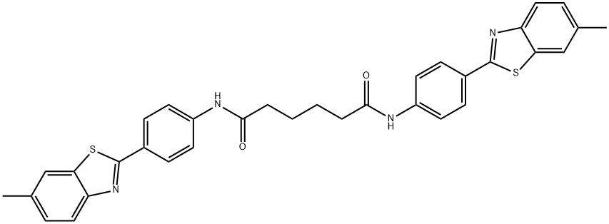 N,N'-bis[4-(6-methyl-1,3-benzothiazol-2-yl)phenyl]hexanediamide Struktur