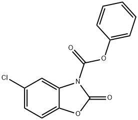 5-Chloro-2-oxo-benzooxazole-3-carboxylic acid phenyl ester Struktur