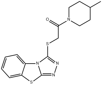 2-(benzo[4,5]thiazolo[2,3-c][1,2,4]triazol-3-ylthio)-1-(4-methylpiperidin-1-yl)ethan-1-one Struktur