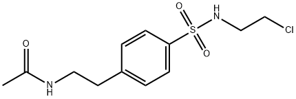 N-{2-[4-(2-Chloro-ethylsulfamoyl)-phenyl]-ethyl}-acetamide Struktur