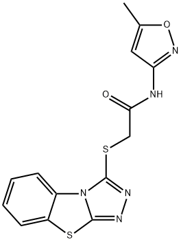 2-(benzo[4,5]thiazolo[2,3-c][1,2,4]triazol-3-ylthio)-N-(5-methylisoxazol-3-yl)acetamide Struktur