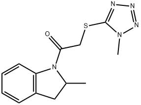 1-(2-methyl-2,3-dihydro-1H-indol-1-yl)-2-[(1-methyl-1H-tetrazol-5-yl)sulfanyl]ethanone Struktur