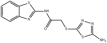 2-[(5-amino-1,3,4-thiadiazol-2-yl)sulfanyl]-N-(1,3-benzothiazol-2-yl)acetamide Struktur