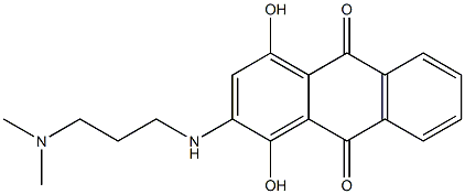 2-((3-(dimethylamino)propyl)amino)-1,4-dihydroxyanthra-9,10-quinone Struktur