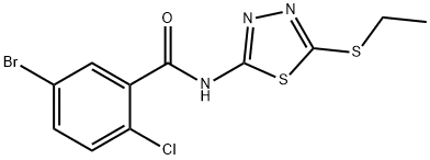 5-bromo-2-chloro-N-(5-(ethylthio)-1,3,4-thiadiazol-2-yl)benzamide Struktur