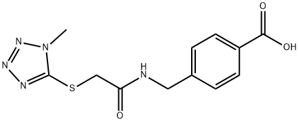 4-[({[(1-methyl-1H-tetrazol-5-yl)sulfanyl]acetyl}amino)methyl]benzoic acid Struktur