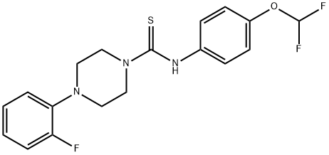 N-(4-(difluoromethoxy)phenyl)-4-(2-fluorophenyl)piperazine-1-carbothioamide Struktur