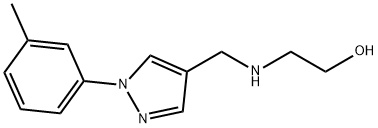 2-({[1-(3-methylphenyl)-1H-pyrazol-4-yl]methyl}amino)ethanol hydrochloride Struktur