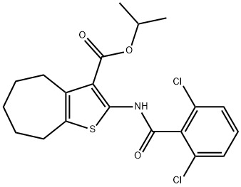 propan-2-yl 2-[(2,6-dichlorobenzoyl)amino]-5,6,7,8-tetrahydro-4H-cyclohepta[b]thiophene-3-carboxylate Struktur