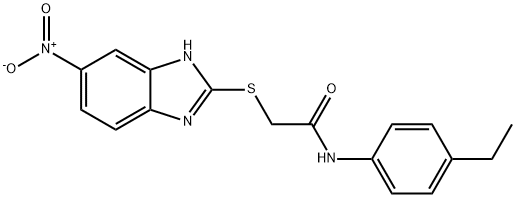 N-(4-ethylphenyl)-2-[(5-nitro-1H-benzimidazol-2-yl)sulfanyl]acetamide Struktur