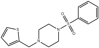 1-(phenylsulfonyl)-4-(thiophen-2-ylmethyl)piperazine Struktur