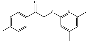 2-((4,6-dimethylpyrimidin-2-yl)thio)-1-(4-fluorophenyl)ethan-1-one Struktur