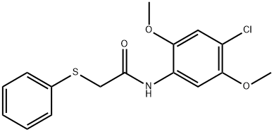 N-(4-chloro-2,5-dimethoxyphenyl)-2-(phenylsulfanyl)acetamide Struktur