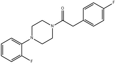 2-(4-fluorophenyl)-1-[4-(2-fluorophenyl)piperazin-1-yl]ethanone Struktur