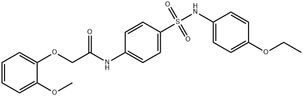 N-(4-{[(4-ethoxyphenyl)amino]sulfonyl}phenyl)-2-(2-methoxyphenoxy)acetamide Struktur