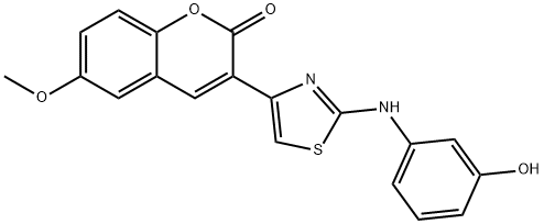 3-(2-((3-hydroxyphenyl)amino)thiazol-4-yl)-6-methoxy-2H-chromen-2-one Structure