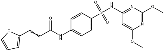 N-(4-{[(2,6-dimethoxy-4-pyrimidinyl)amino]sulfonyl}phenyl)-3-(2-furyl)acrylamide Struktur