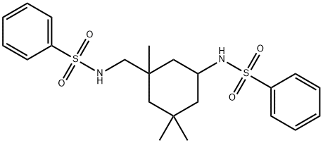 N-[[5-(benzenesulfonamido)-1,3,3-trimethylcyclohexyl]methyl]benzenesulfonamide Struktur