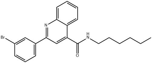 2-(3-bromophenyl)-N-hexylquinoline-4-carboxamide Struktur