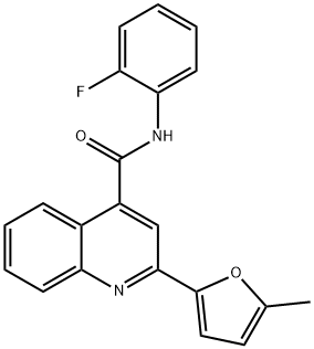 N-(2-fluorophenyl)-2-(5-methylfuran-2-yl)quinoline-4-carboxamide Struktur