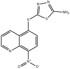 5-[(8-nitroquinolin-5-yl)sulfanyl]-1,3,4-thiadiazol-2-amine Struktur