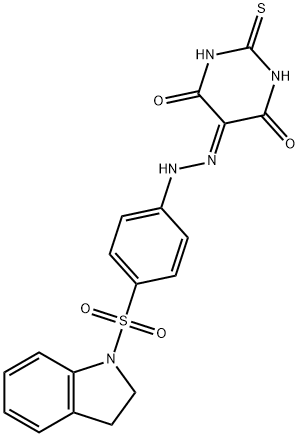 5-{[4-(2,3-dihydro-1H-indol-1-ylsulfonyl)phenyl]hydrazono}-2-thioxodihydro-4,6(1H,5H)-pyrimidinedione Structure