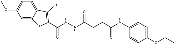 4-{2-[(3-chloro-6-methoxy-1-benzothien-2-yl)carbonyl]hydrazino}-N-(4-ethoxyphenyl)-4-oxobutanamide Struktur