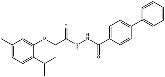 N'-[2-(2-isopropyl-5-methylphenoxy)acetyl]-4-biphenylcarbohydrazide Struktur