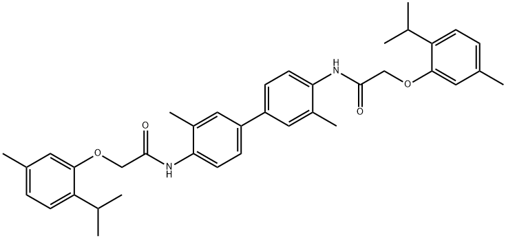 N,N'-(3,3'-dimethyl-4,4'-biphenyldiyl)bis[2-(2-isopropyl-5-methylphenoxy)acetamide] Struktur