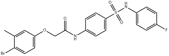 2-(4-bromo-3-methylphenoxy)-N-(4-{[(4-fluorophenyl)amino]sulfonyl}phenyl)acetamide Struktur