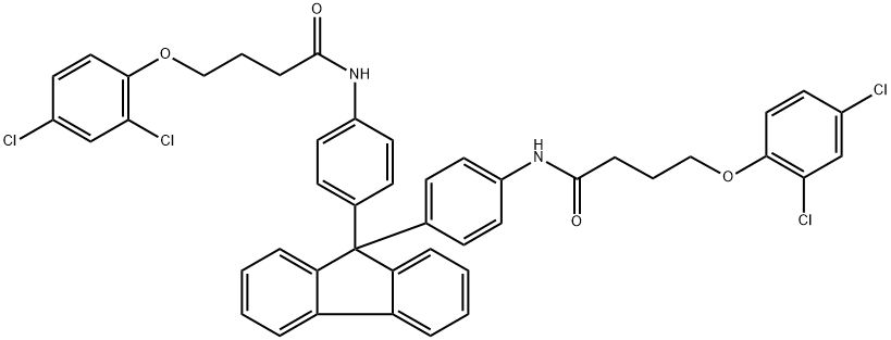 N,N'-[9H-fluorene-9,9-diylbis(4,1-phenylene)]bis[4-(2,4-dichlorophenoxy)butanamide] Struktur