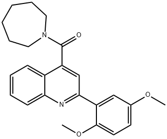 azepan-1-yl-[2-(2,5-dimethoxyphenyl)quinolin-4-yl]methanone Struktur