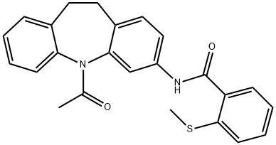 N-(5-acetyl-10,11-dihydro-5H-dibenzo[b,f]azepin-3-yl)-2-(methylsulfanyl)benzamide Struktur