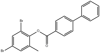 2,4-dibromo-6-methylphenyl 4-biphenylcarboxylate Structure