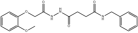 N-benzyl-4-{2-[(2-methoxyphenoxy)acetyl]hydrazino}-4-oxobutanamide Struktur