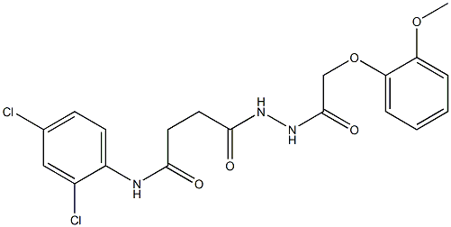 N-(2,4-dichlorophenyl)-4-{2-[(2-methoxyphenoxy)acetyl]hydrazino}-4-oxobutanamide Struktur