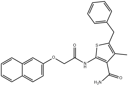 5-benzyl-4-methyl-2-{[(2-naphthyloxy)acetyl]amino}-3-thiophenecarboxamide Struktur